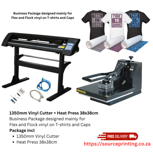 1350mm Vinyl Cutter + Heat Press 38x38cm