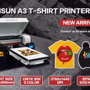 Funsun A3 Flatbed Direct to Garment T Shirt Printing Machine Textile Cotton DTG Printer - Image 3