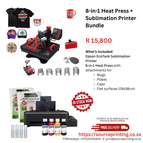 8-in-1 Heat Press + Sublimation Printer Bundle - Image 2