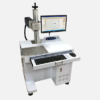 20W Industrial Laser Marking Machine Includes PC, screen, rotary attachment, and 3D table