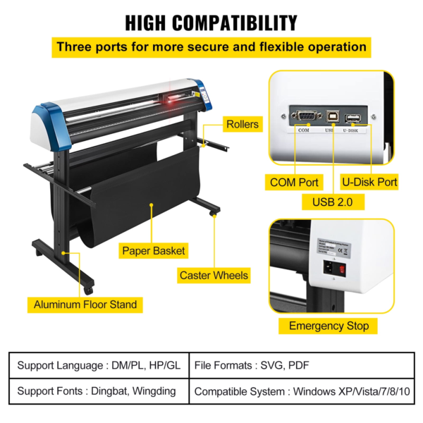 1350mm Vinyl Cutter with Semi-Automatic Contour Cutting, Stand,  Collection Basket and Software - Image 7