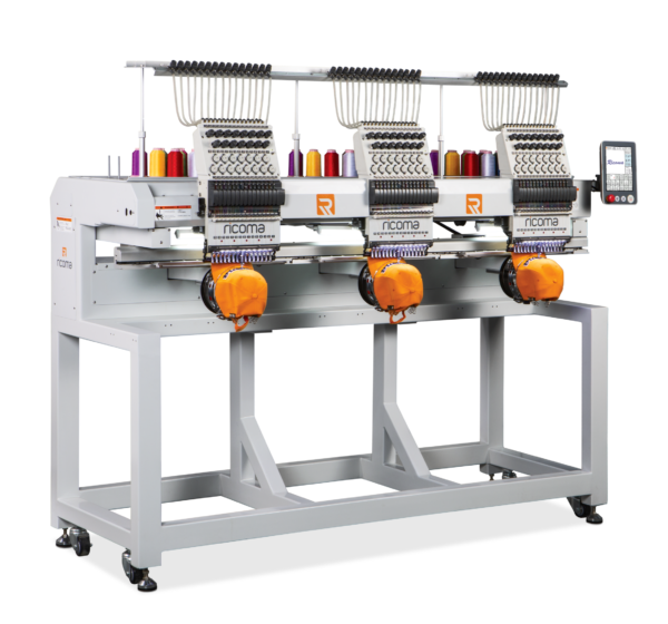 3-Head MT 1503 8S Embroidery Machine with 8" Touch Screen and 15-Color Capacity