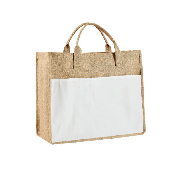 Sublimated Pocket Jute Tote bag