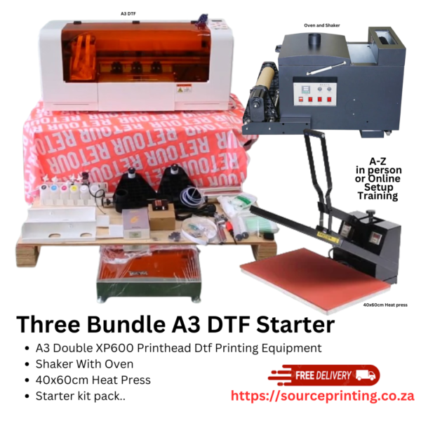 Three Bundle A3 DTF Starter – for T-Shirts, Bags, Hats & More