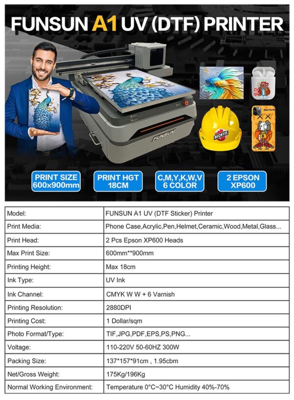 A1 UV DTF Flatbed Printer (6090 UV) - Image 3