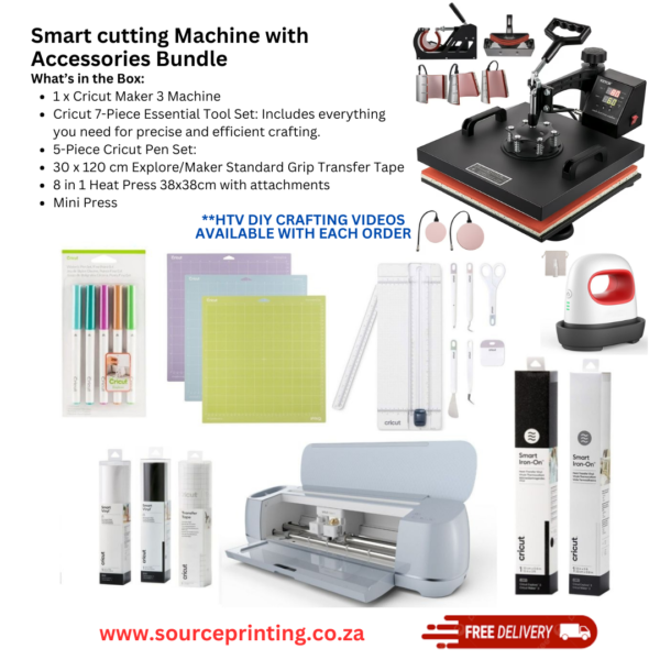 Cricut Maker 3 Machine, heat press, mini press with Accessories Bundle