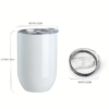 12oz Cute White Water Cups - 10 pcs Sublimation DIY Birthday Gifts - Egg-Shaped Stainless Steel Vacuum Coffee Cups - Image 2