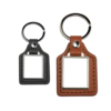 50pcs Sublimation PU Leather & Metal Keychains – Square Custom Keyrings (Black or Brown)