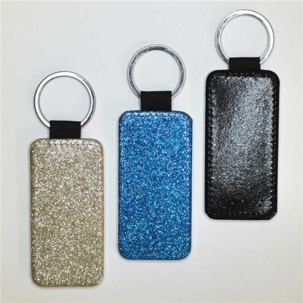 Hexagon Glitter PU Sublimation Keychains – 50pcs - Image 5