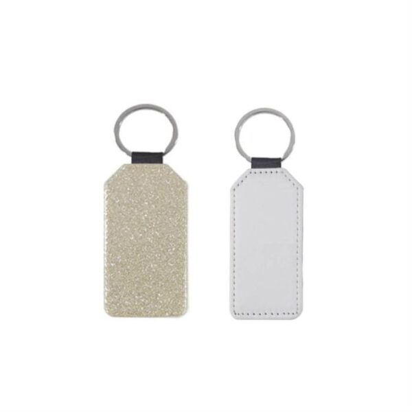 Hexagon Glitter PU Sublimation Keychains – 50pcs - Image 6