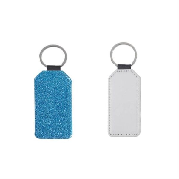 Hexagon Glitter PU Sublimation Keychains – 50pcs - Image 8