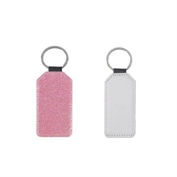 Hexagon Glitter PU Sublimation Keychains – 50pcs - Image 9