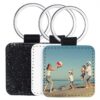 PU Faux Leather Sublimation Keyrings 50pcs (Various Shapes & Glitter Colors) - Image 2
