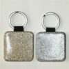 PU Faux Leather Sublimation Keyrings 50pcs (Various Shapes & Glitter Colors) - Image 3