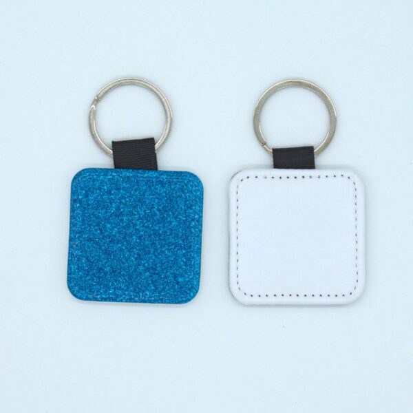 PU Faux Leather Sublimation Keyrings 50pcs (Various Shapes & Glitter Colors) - Image 9