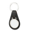 50pcs Custom PU/Metal Round Black Keyrings – Personalizable Sublimation Keychains