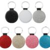 Sublimation Glitter PU Leather Key Chain (Round) – 50pcs