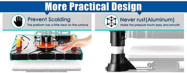 8-in-1 Red Heat Press Machine – Multifunctional Swing-Away Design - Image 3