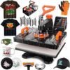 8-in-1 Red Heat Press Machine – Multifunctional Swing-Away Design - Image 2