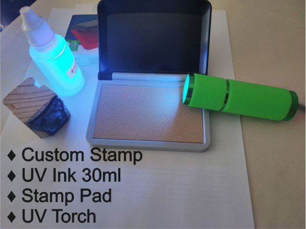 29mmx29mm UV Entrance Kit – Custom Stamp & Handheld UV Light Set