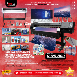 1.8m Printer 1.6m Vinyl cutter, Print & Cut Complete Signage bundle large format