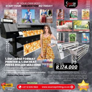 1.6m Sublimation Production Bundle   Dye Sublimation Printer +  Roller Heat Press