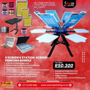 Screen Printing Bundle – Complete 6-Station Screen Printing Kit