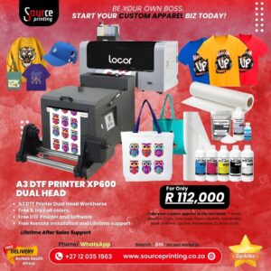 Locor A3 DTF Printer with Dual XP600 Printheads