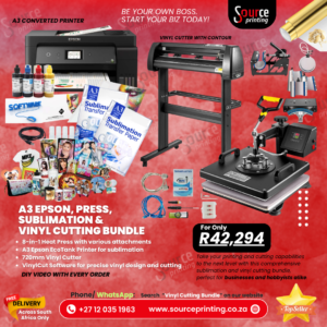 A3 Epson Sublimation Printer, 8-in-1 Heat Press & 720mm Vinyl Cutter Business Bundle