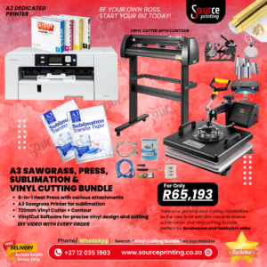 A3 Sawgrass, Press, Sublimation &  Vinyl Cutting Bundle