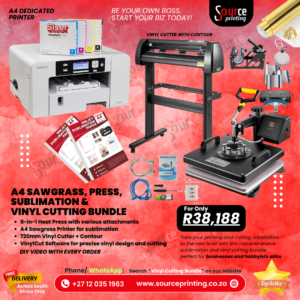 A4 Sawgrass, Press, Sublimation &  Vinyl Cutting Bundle