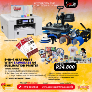 Sawgrass SG500 A4 Sublimation Printer & 8-in-1 Multifunctional Heat Press Bundle